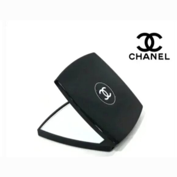 AUTHENTIC CHANEL MIRROR DOUBLE FACETTES MIRROR DUO COMPACT CLASSIC BLACK - Picture 2 of 6
